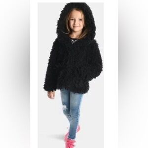 APPAMAN CLEO FAUX FUR COAT JACKET WITH HOODIE GIRL SIZE 4